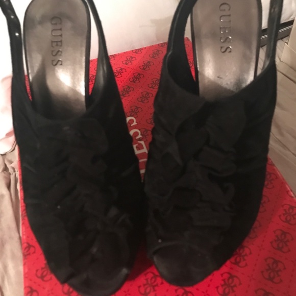 guess peep toe booties